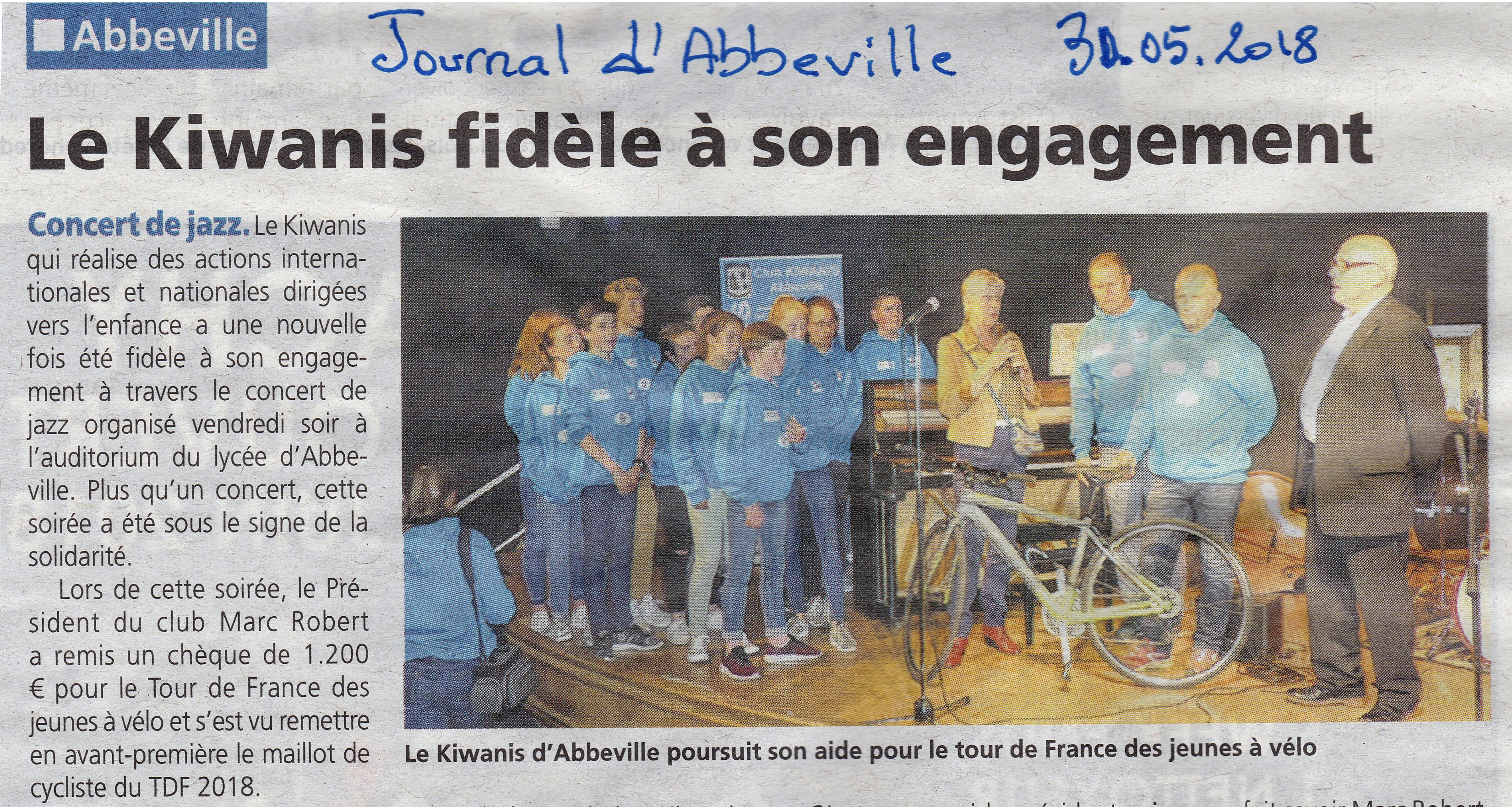 Le club d’Abbeville fidèle à son engagement envers le Tour de France des jeunes à vélo