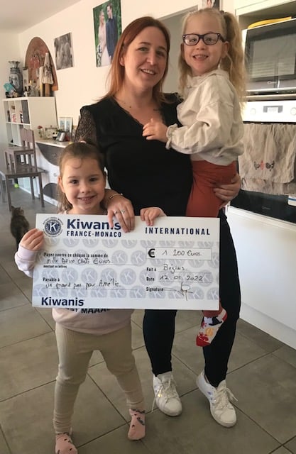 le kiwanis Béziers-Riquet aide la famille d&rsquo;Amélie