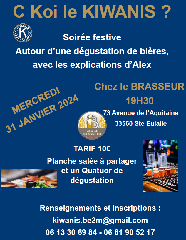 Soirée « C KOI le KIWANIS »par le club Bordeaux entre deux mers
