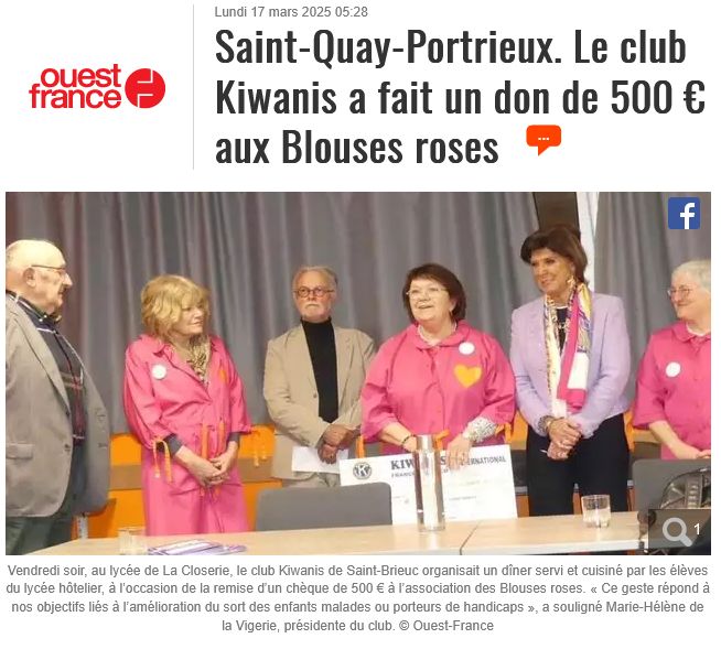 Diner école hôtelière de St-Quay Kiwanis St-Brieuc Armor